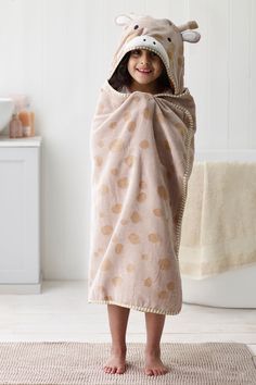 Buy Giraffe Natural Children's Cotton Hooded Towel from the Next UK online shop After Bath, Towel Wrap, Nature Kids, Giraffe Print, Hooded Towel, Time Machine, Bath Time, Next Uk, The Next