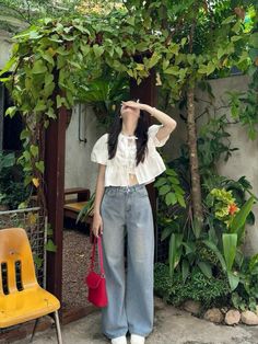 Birthday Basic Outfit, Soft Korean Aesthetic Outfit, Summer Ootd Korean, Cute Korean Summer Outfits, Summer Clothes Korean Style, Ootd Poses Ideas, Japan Summer Outfit Women, Korean Casual Outfits Summer, Korean Summer Outfit