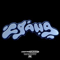 an image of some type of graffiti on a black background with the word gang written in it