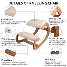 the details of a rocking chair with instructions on how to use it and what to put them in