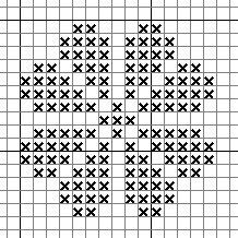 a cross stitch pattern with black and white crosses