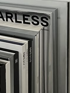 several books are stacked on top of each other with the word fearless printed on them