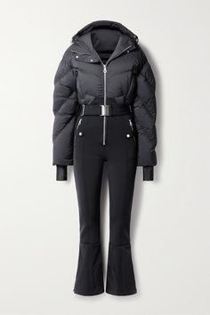 Cordova has mastered the art of fashion and functionality when it comes for dressing for the slopes. This 'Ajax' ski suit is made from a combination of quilted water-repellent shell and tech-jersey, and padded with down through the body and arms. The legs kick out to fit neatly over your boots. Ski Outfit For Women, Shell Suit, Ski Outfit, Hooded Faux, Ski Suit, Brown Suits, Ski Suits, Stretchy Pants, Luxury Women Fashion