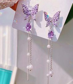 Dream Quinceanera, Purple Ideas, Purple Stuff, Stary Kids, Pretty Jewelry Necklaces, Pearl Decorations, Quince Ideas, Purple Dresses, Princess Core