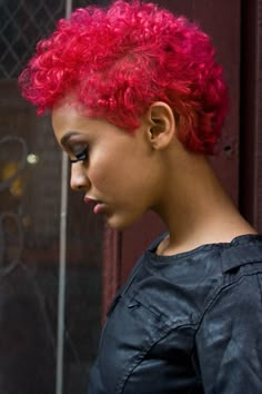 Natural + Red Twa 4c, Twa Hairstyles, Short Red Hair, Bright Red Hair, Dyed Natural Hair, Pastel Hair, African American Hairstyles, Short Natural Hair Styles