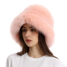 TAVIMART - Bucket hat Purple winter new candy color faux fur Y2k warm plush basin hat Unisex Bucket hat hat hats for women Trendy Faux Fur Winter Hat, Trendy Winter Faux Fur Hat, Trendy Mini Bucket Hat For Winter, Trendy Winter Mini Bucket Hat, Winter Faux Fur Bucket Hat, Pink Brimmed Bucket Hat For Winter, Warm Cloche Hat For Winter, Trendy Fluffy Winter Hats, Warm Winter Cloche Hat