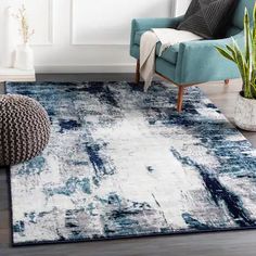 9 Beautiful Area Rugs You Can Purchase Online - Interiors by Abbey Multicolor Rug, Rug Modern, Navy Area Rug, Black Area Rugs, Modern Area Rugs