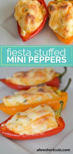 stuffed mini peppers with cheese and herbs in them