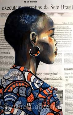 an african woman's profile is featured in the newspaper