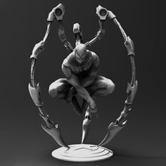 a stylized image of a spider man in mid air