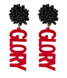 "Show your bulldog pride with these adorable game day GLORY acrylic earrings with beaded pom. * Acrylic * Post * 2.5\" L" University Of Georgia, Georgia Bulldogs, Acrylic Earrings, Fall 2023, Game Day, Bulldog, Etsy Earrings, Georgia, Dangle Drop Earrings