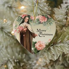 Roses Ceramic, Catholic Christmas Gifts, Christmas Roses, Catholic Christmas, Thérèse Of Lisieux, Catholic Images, Christmas Rose, St Therese, Christmas Decorating Ideas