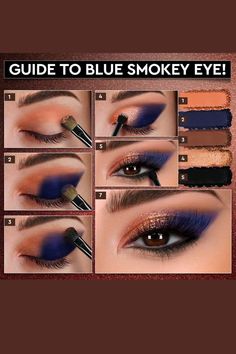 Makeup Aesthetic Ideas, Blue Smokey Eye, Makeup Pictorial, Makeup Order, Eye Makeup Techniques