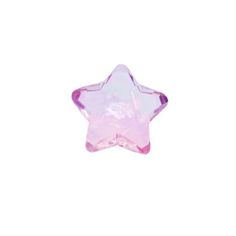 a pink glass star shaped object on a white background