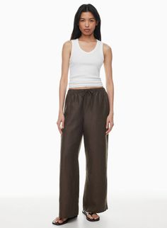 LODGE LINEN PANT Brown Linen Pants, Closet Organized, Spring Summer Capsule Wardrobe, Relaxed Pants, Relax Pants, Linen Pant, Making Clothes, Summer Capsule Wardrobe, Blouse Jeans