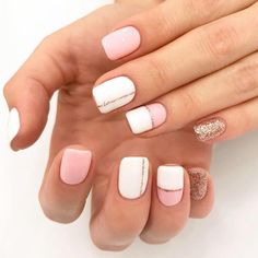 Nail Art Blanc, Cute Summer Nail Designs, Line Nail Art, Nails Arts, Nails Yellow, Girl Nails, Lines On Nails, White Nail Art, Cute Summer Nails