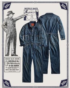 Mens Denim Inspiration, American Casual Style, Vintage Coveralls, Men Mode, Workwear Overalls, Great Gatsby Fashion, Double Rl, American Workwear