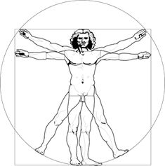 the vitruon man is depicted in a circle with his arms outstretched and legs crossed