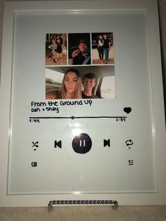 a white frame with some pictures and words on it that says from the ground up