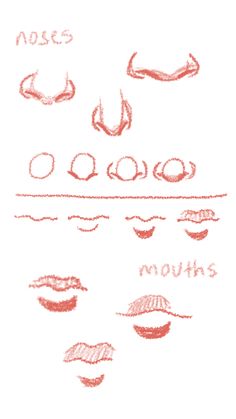 a drawing of different types of lips