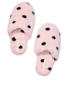 Great shopping ideas for Victoria's Secret Closed Toe Slippers Faux Fur Cozy Pink PolkaDot Angel, Womens Shoes Floral Slippers, Striped Slippers, Leopard Slippers, Pom Pom Slippers, Victoria Secret Shoes, Pink Slippers, Black Slippers, Soft Slippers, Faux Fur Slippers