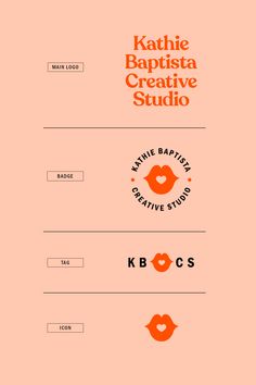 an orange and white poster with the words kahie bapista creative studio on it