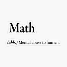 the word math is written in black on a white background with an image of a man's face