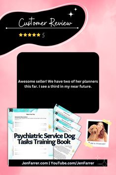 an advertisement for psychic service dog training book with the caption'customer review 5 '