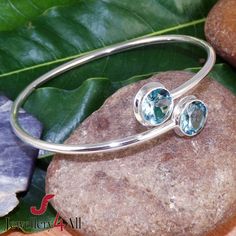 Blue Topaz Bangle Solid Silver Bangle December Birthstone | Etsy Blue Topaz Jewelry, Topaz Jewelry, Stone Bangle, For Her Gifts, Adjustable Bangle, Jewellery Gift, Silver Bangle, December Birthstone, Silver Bangles