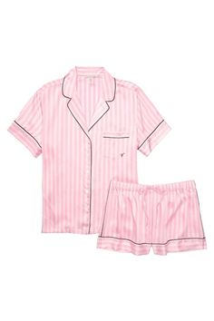 Silk Pjs, Mode Zara, Victoria Secret Pajamas, Pink Pajamas, Satin Short, Birthday Wishlist