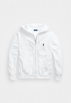 Polo Ralph Lauren FULL ZIP HOODIE - Sudadera con cremallera - white Ralph Lauren Fleece, Ralph Lauren Hoodie, Ralph Lauren Long Sleeve, Sweat Hoodie, Women Hoodies Sweatshirts, Ralph Lauren Womens, White Hoodie, Zip Sweatshirt, White Sweatshirt