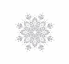 a black and white drawing of a snowflake