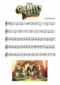 sheet music for the movie gravity falls