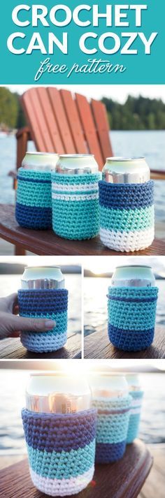 crochet can cozy is an easy and fun project