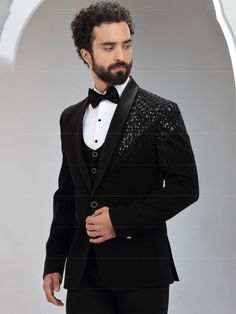 3 Piece Suit Men Wedding Groom, Black 3 Piece Suit Men, 3 Piece Suit Men Wedding, Black 3 Piece Suit, Traditional Indian Mens Clothing, Best Wedding Suits For Men, 3 Piece Suit Men, Wedding Suits Men Black