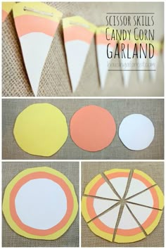 the instructions for making candy corn garlands