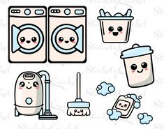 some cute items that are in the shape of washers and buckets with faces on them