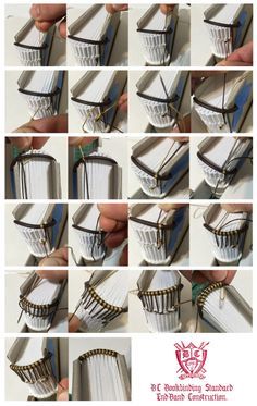 the instructions for how to make an origami book with strings and paper clips