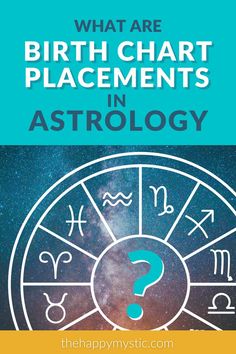 the astro wheel with text that reads, what are birth chart placements in astrology?