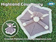 Highland Cow Lovey, Cow Baby Blanket, Farm Nursery Theme, Highland Cow Baby, Crochet Baby Blanket Free Pattern