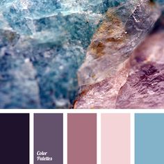 a color palette with different shades of blue and pink