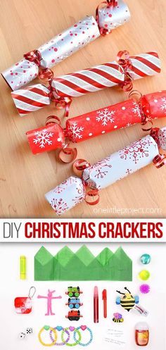 Learn how to make Christmas crackers with wrapping paper and a toilet paper roll! It's SO EASY to make beautiful and personalized DIY Christmas crackers - and fill them with any gifts you choose! Use them as a place card for the holiday dinner table or give them as stocking stuffers. It's such a fun Christmas craft for both kids and adults! How To Make Crackers, Snowflake Making, Diy Christmas Crackers, Flowers Paper Craft, Tea Light Snowman, Party Crackers, How To Make Decorations, Christmas Trivia, Easy Paper Flowers