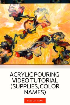 Let's use a sunny, positive, and super cheerful yellow color palette in this new acrylic pouring tutorial. This time, I'm going to create the dancing flow painting on a multicolor base. And for the flow, I want to go for super contrasting colors and try adding them in droplets instead of straight lines. I really loved this creative abstract art idea and how this sunny yellow fluid acrylic painting turned out! Yellow Color Palette