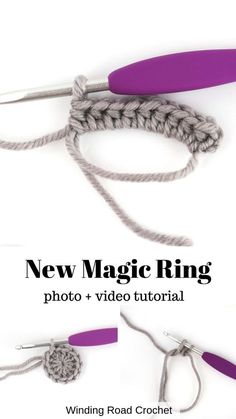 the instructions for how to make a new magic ring photo and video crochet