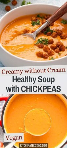 creamy without cream healthy soup with chickpeas