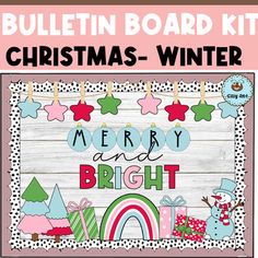 bulletin board kit for christmas - winter and bright