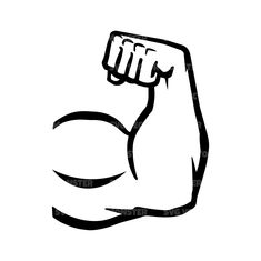 a black and white drawing of a fist