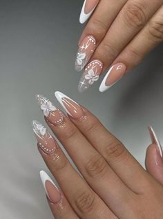 Upgrade Your Look Now With 24pcs/Set Water Drop Shaped Press-On Nails, Simple Nude With White Border, Contrast Color With Butterfly And Rhinestone Embellishments, European Style Finger Nail Set, Reusable With 1pc Jelly Glue And 1pc Nail File, Suitable For Parties, Dances, And Everyday Wear Multicolor      3D Nails   Nail,Hand & Foot Care, size features are:Bust: ,Length: ,Sleeve Length: Occasion Nails, Fake Nails White, Unghie Sfumate, Kutek Disney, Fake Nails Long, Milky Nails, Pedicure Manicure, Nagel Tips, White Nail Designs