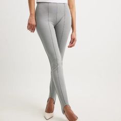 Nwt Na-Kd Grey Stirrup Legging Pants These Pants Feature A Soft Stretchy Material. They Have An Elasticized Waistband And Attached Stirrups. These Pants Feature A Seam Detail Down The Front. These Pants Comes In Grey. Decent Stretch But I Am 6'1" And These Are Too Short For Me. Approx Us 10 - See Photos For Measurements. High Waist Gray Elastane Bottoms, High Waist Gray Elastane Pants, Gray Elastane Bottoms, Tight High-waisted Gray Bottoms, Trendy Tight Gray Bottoms, Gray High Stretch Elastane Pants, High Stretch Gray Elastane Pants, Fitted Gray High-waisted Pants, Gray Fitted High-waisted Pants