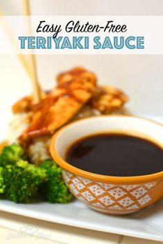 a close up of a plate of food with broccoli and sauce on it